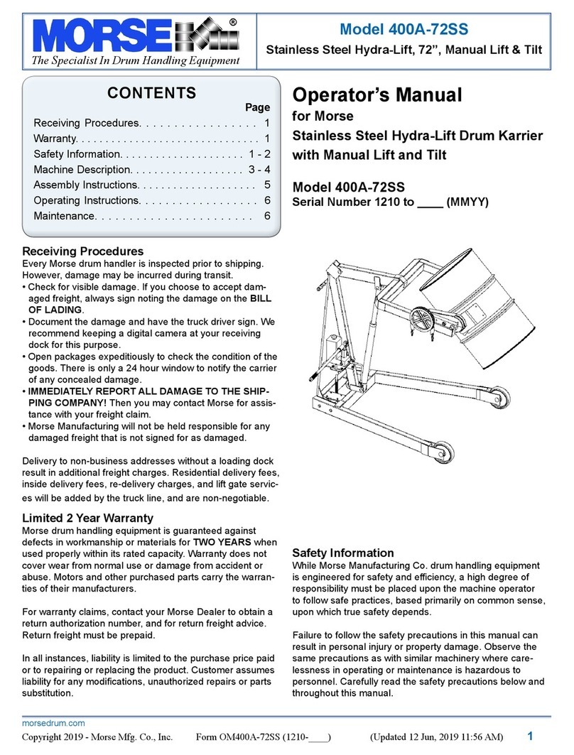 morse 400A-72SS Operator's manual