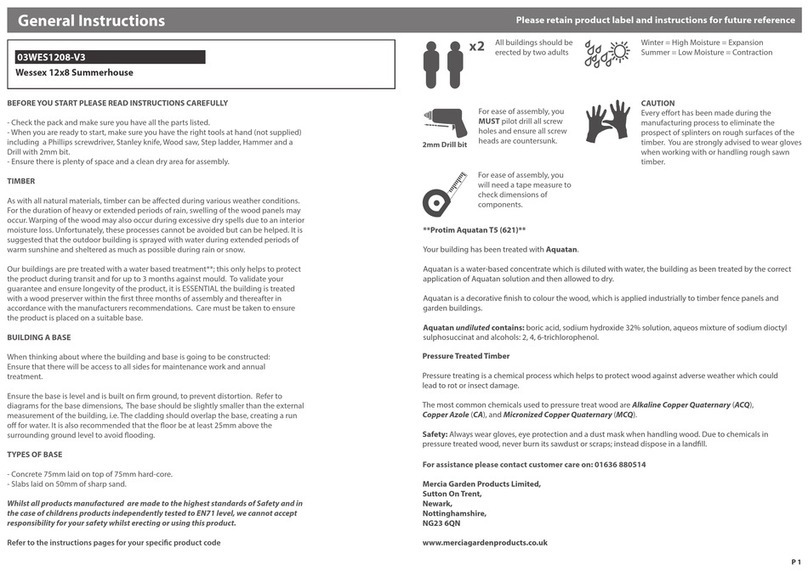 Mercia Garden Products Wessex 03WES1208-V3 User manual Mercia Garden Products Wessex 03WES1208-V3 User manual