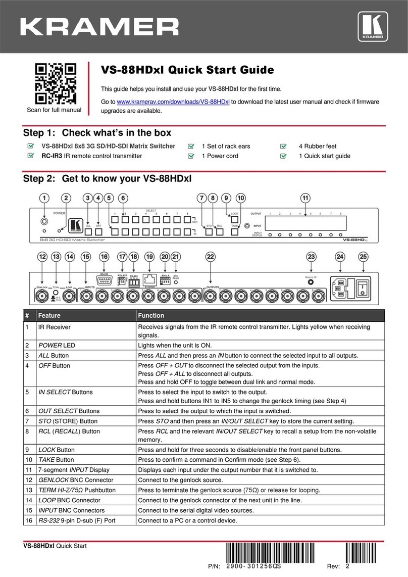 Kramer VS-88HDxl User manual Kramer VS-88HDxl User manual