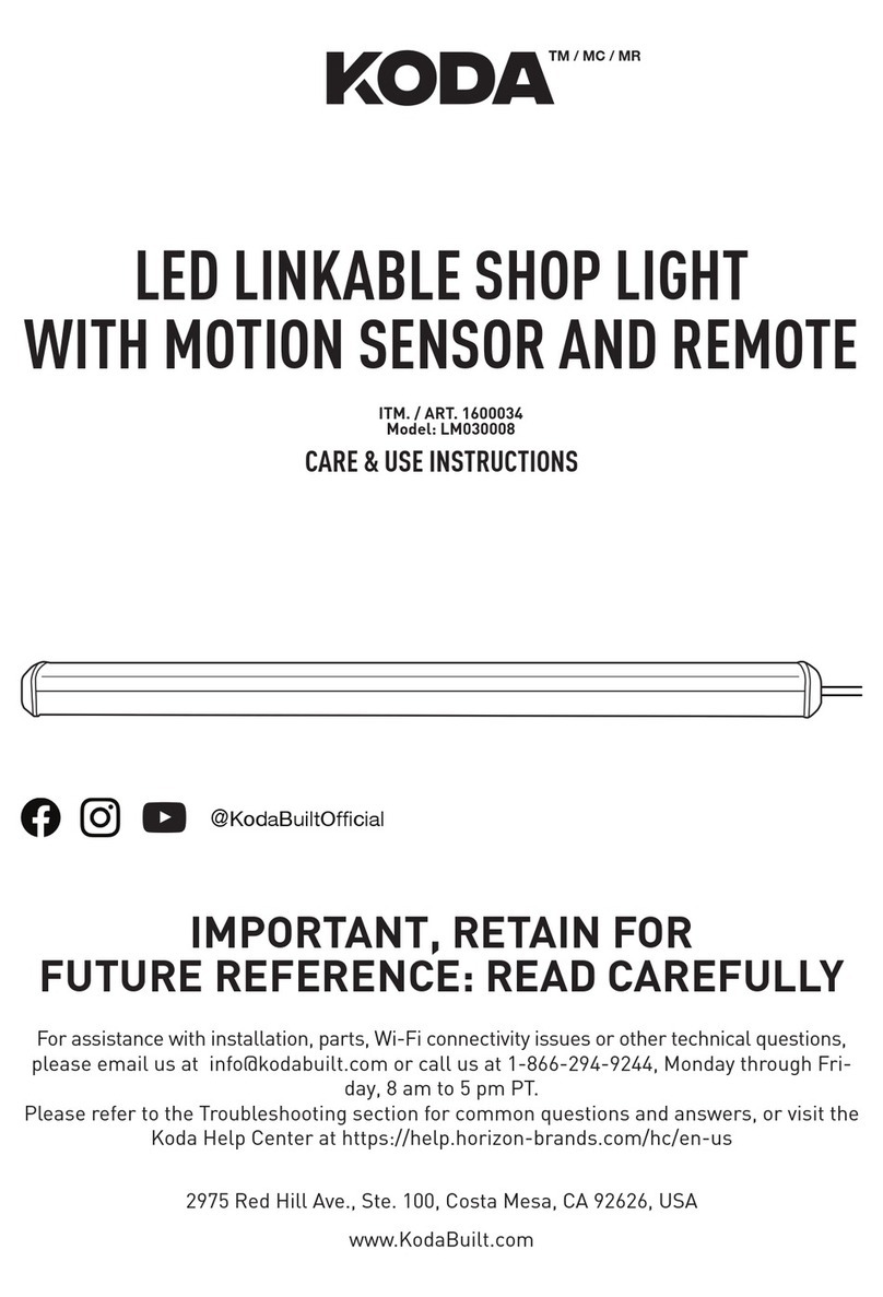 KODA LM030008 Care & use instructions KODA LM030008 Care & use instructions