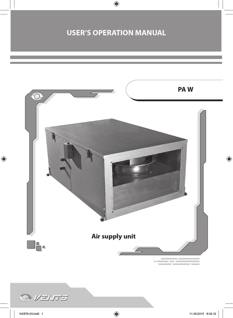 Vents PA W Series Mounting instructions
