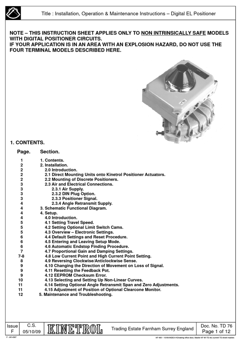 Kinetrol EL Installation, operation & maintenance instructions Kinetrol EL Installation, operation & maintenance instructions