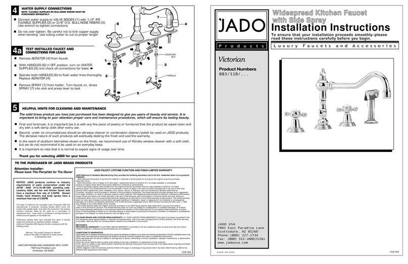 JADO Victorian 883 installation instructions JADO Victorian 883 installation instructions