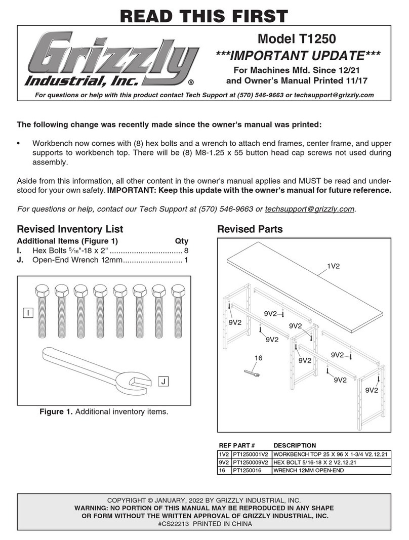 Grizzly T1250 quick start guide