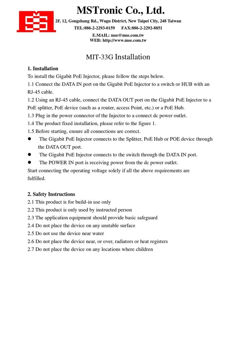 MSTRONIC MIT-33G Installation