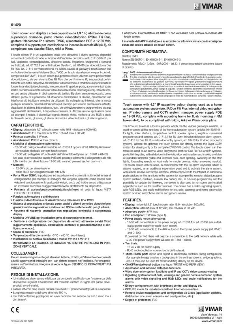 Vimar 01420 User manual
