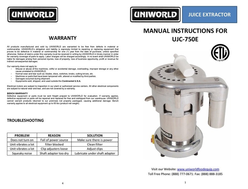 Uniworld UJC-750E instruction manual Uniworld UJC-750E instruction manual