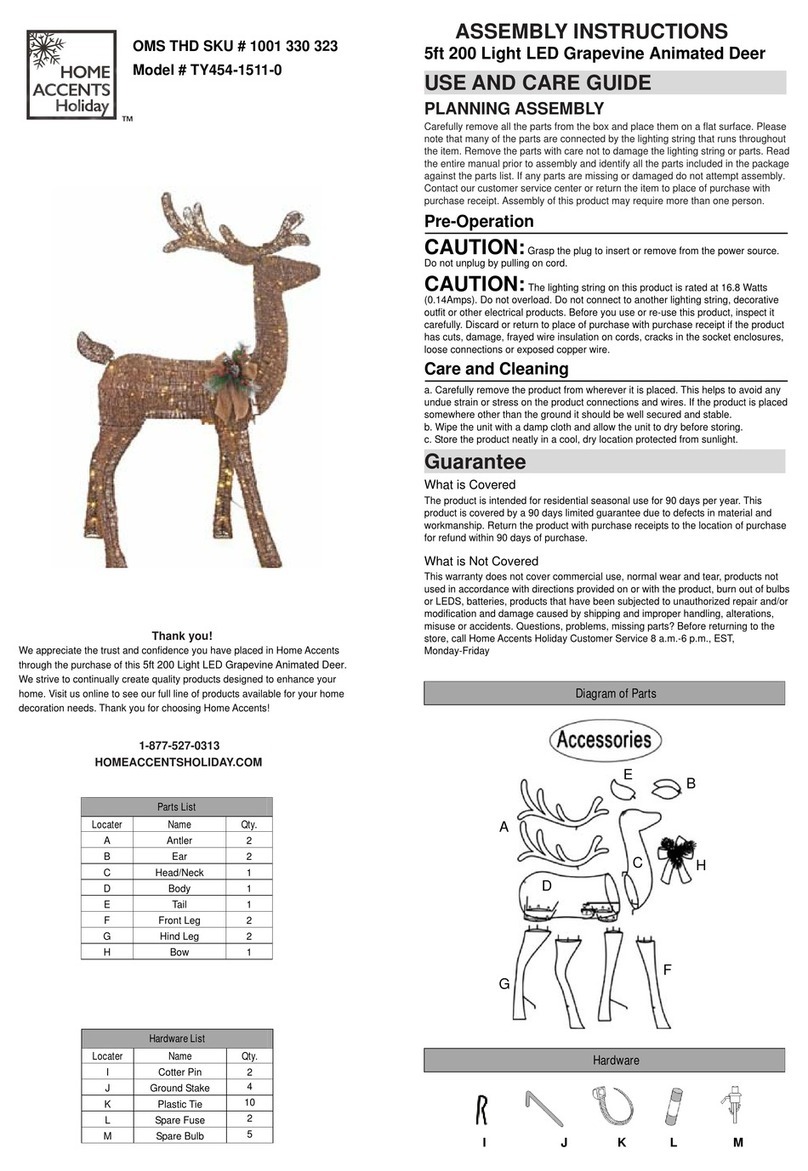 Home Accents Holiday TY454-1511-0 Assembly instructions
