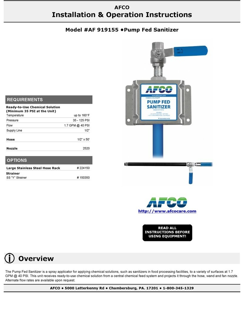 AFCO AF 919155 Installation & operation instructions AFCO AF 919155 Installation & operation instructions