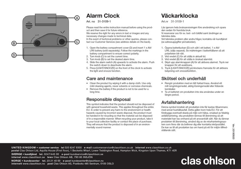 Clas Ohlson 31-3109-1 quick start guide
