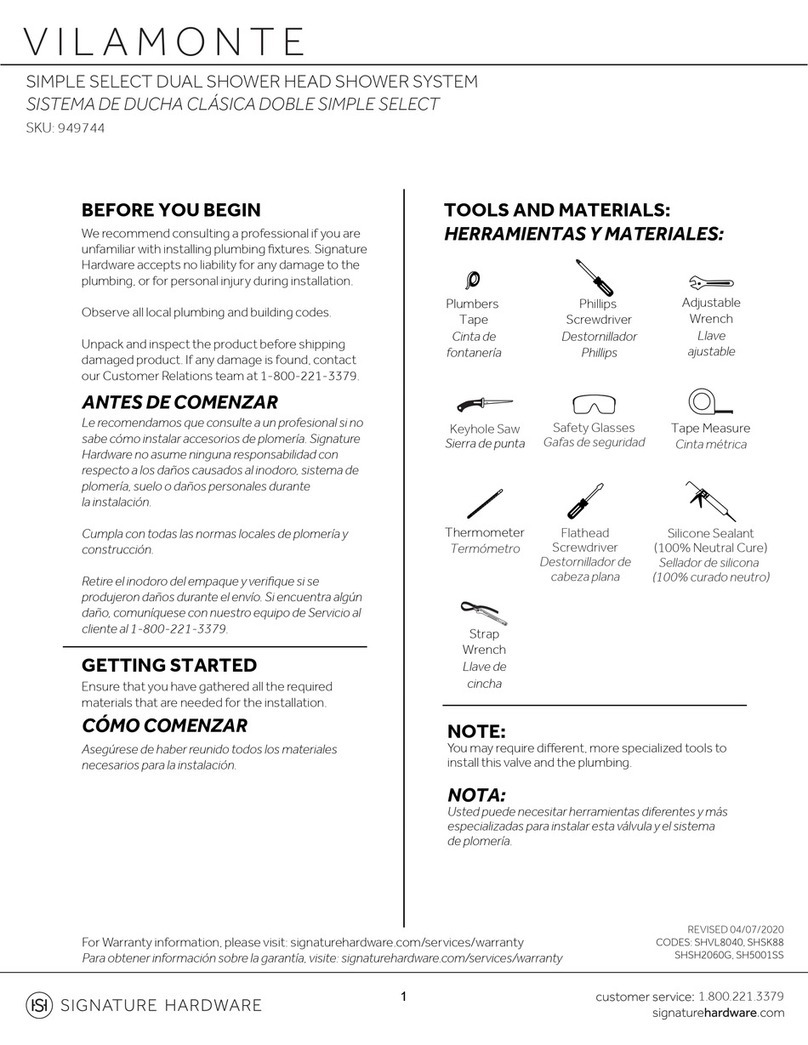 Signature Hardware VILAMONTE 949744 User manual