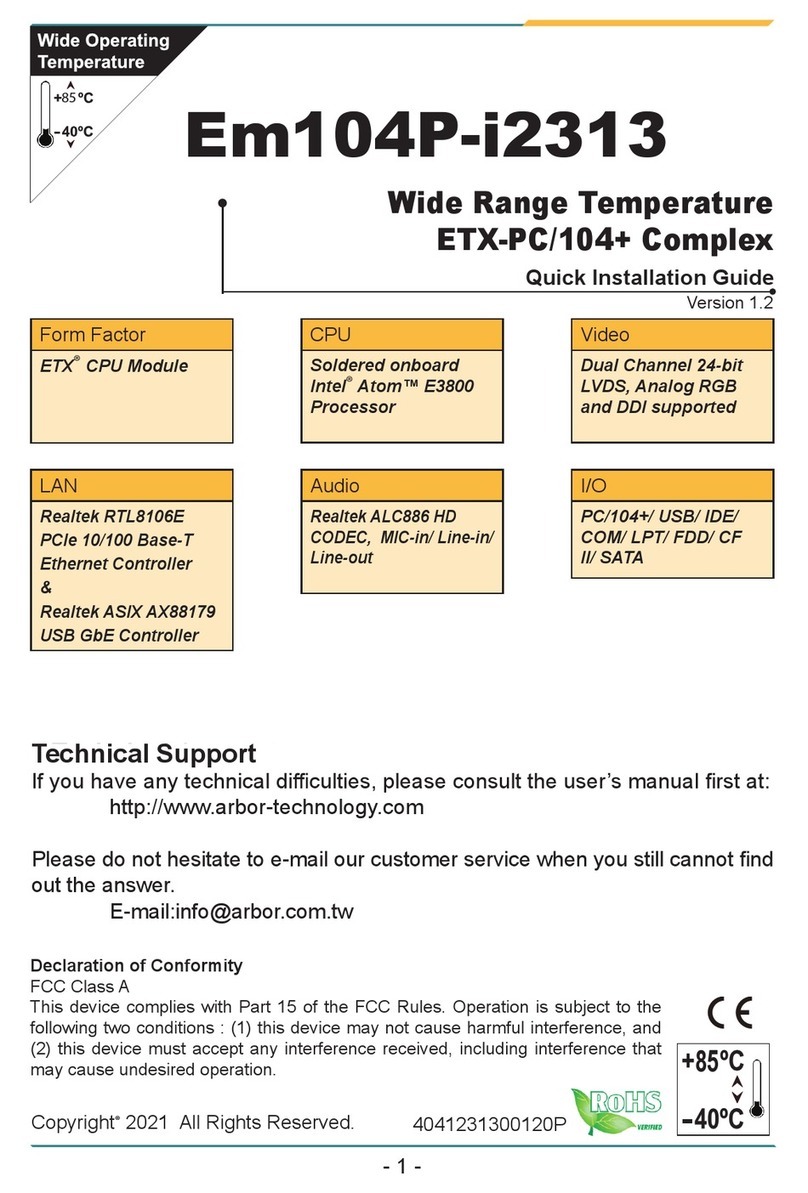 Arbor Technology ETX-PC/104+ User manual Arbor Technology ETX-PC/104+ User manual