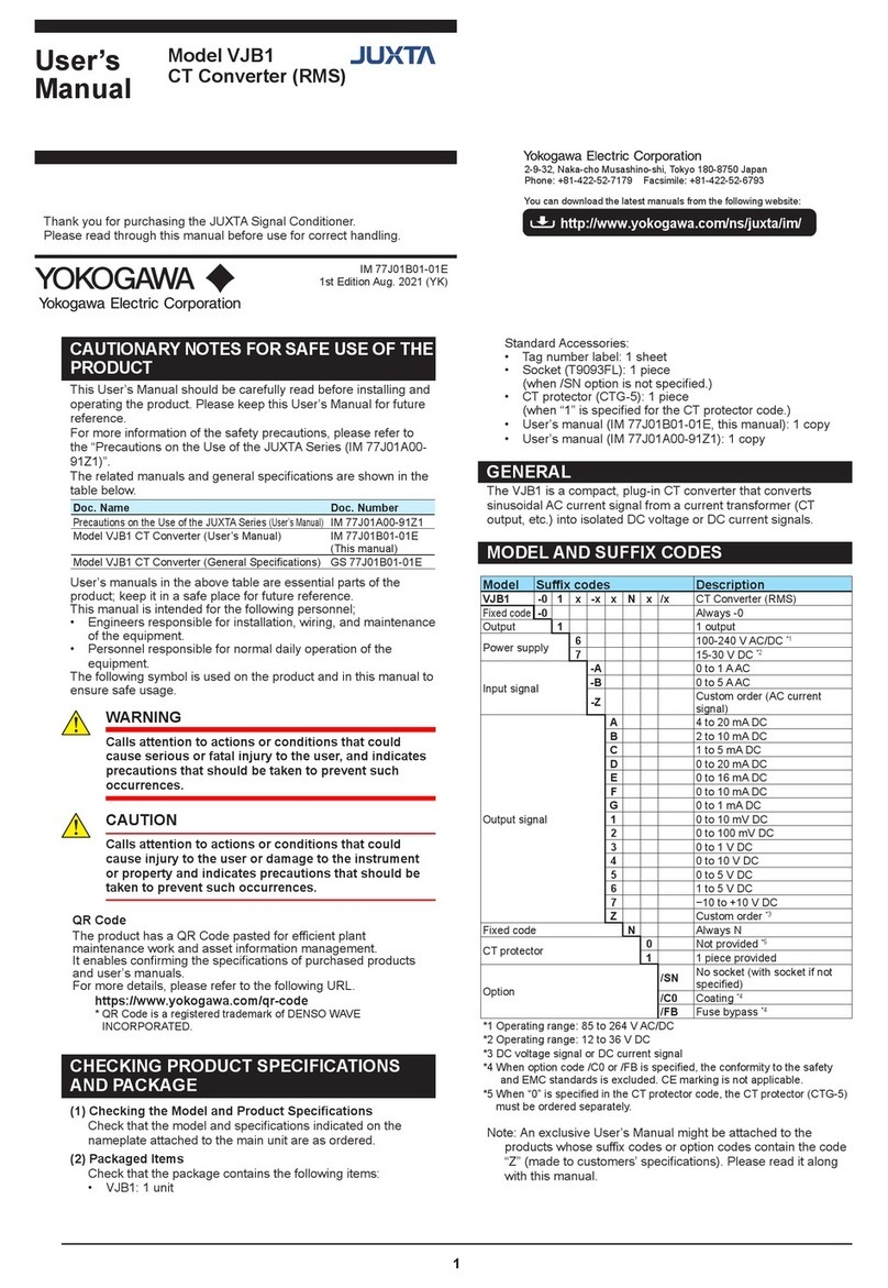 YOKOGAWA JUXTA VJB1 user manual