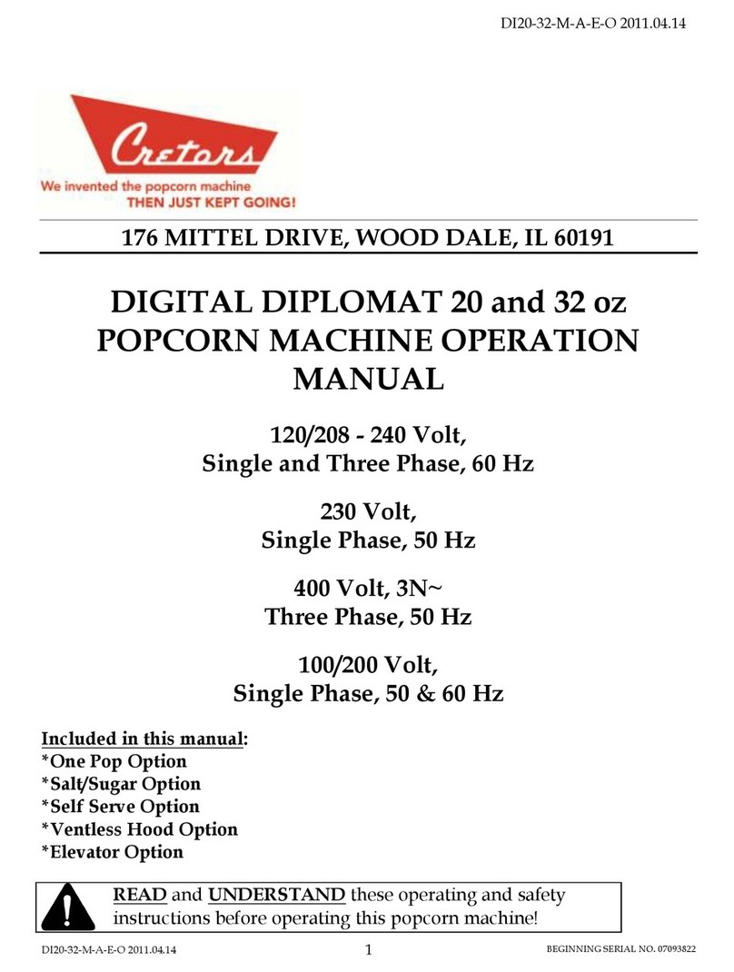 Cretors DIPLOMAT 20 Operation manual