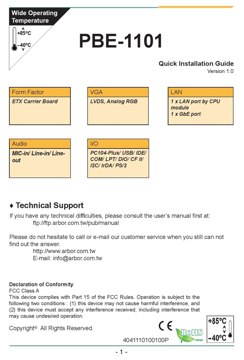 Arbor Technology PBE-1101 User manual