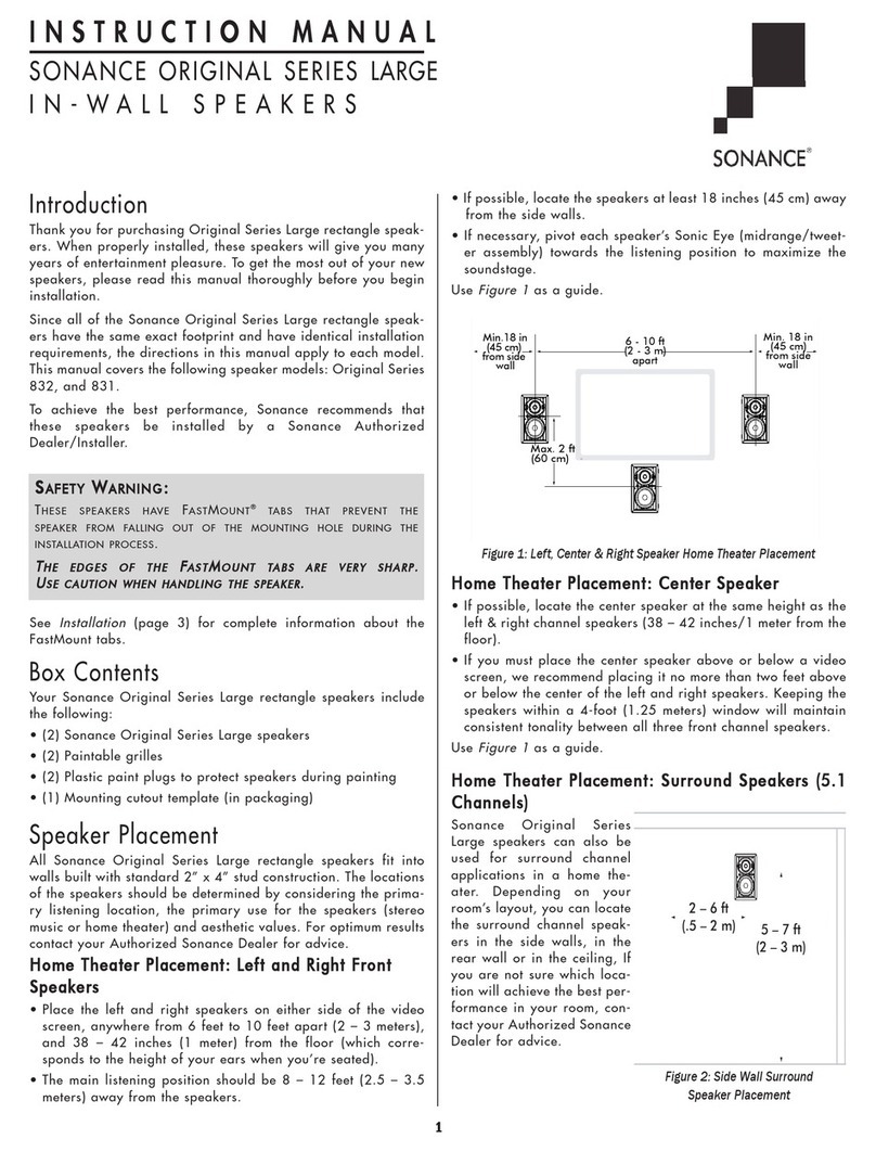 Sonance ORIGINAL Series instruction manual