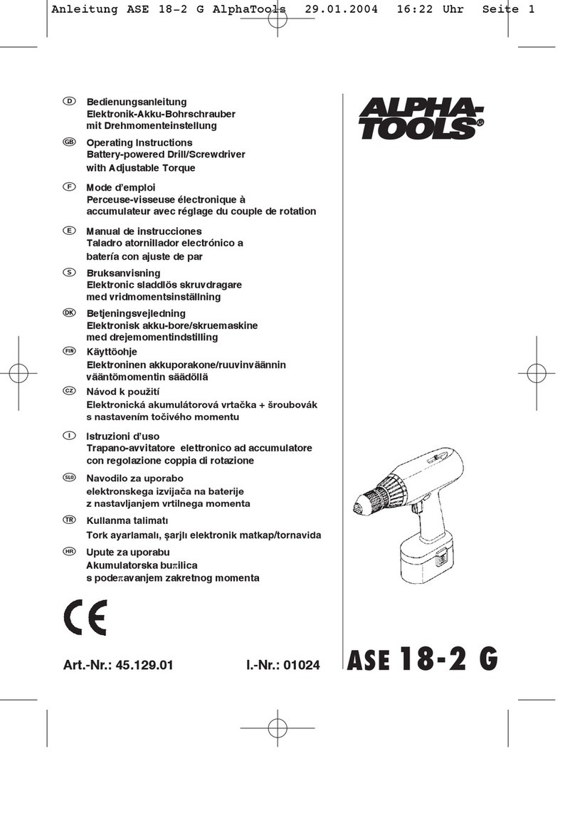 Alpha tools ASE 18-2 G User manual