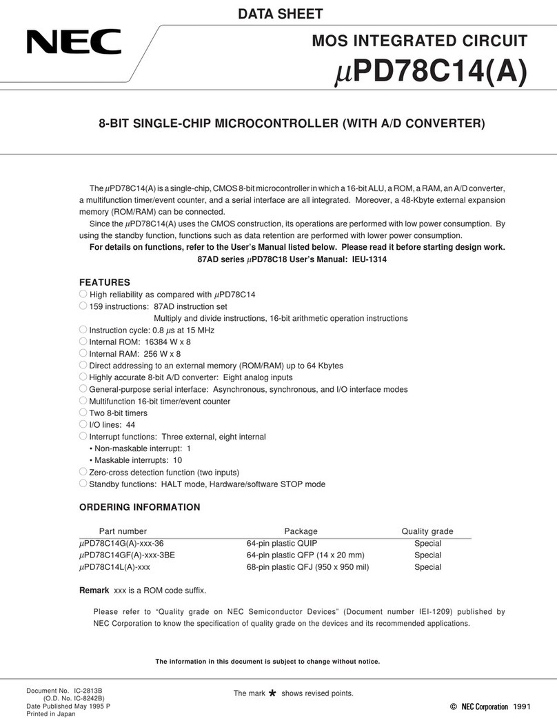 NEC mPD78C14 A Quick start guide