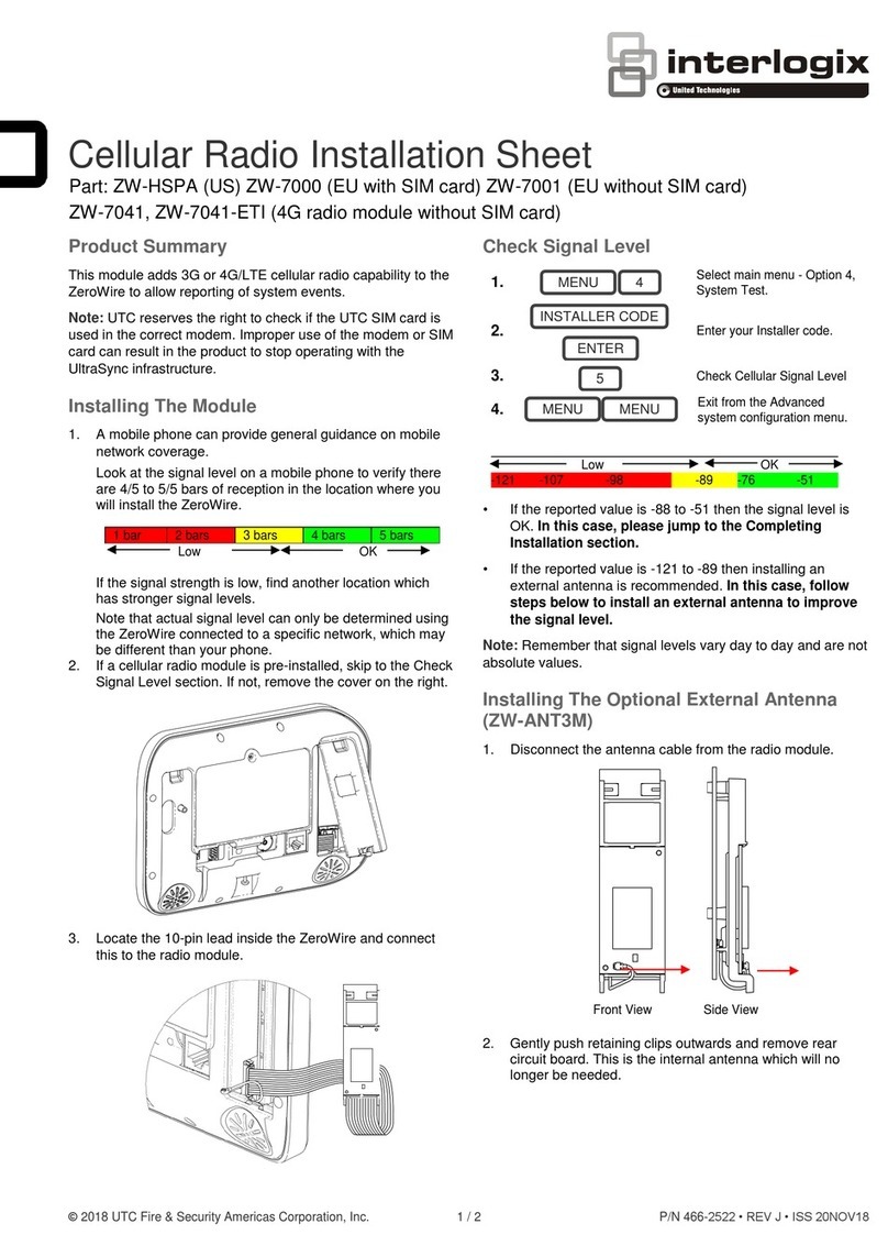 Interlogix ZW-HSPA Installation sheet