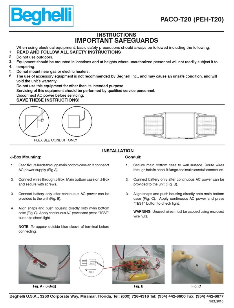 Beghelli PACO-T20 User manual