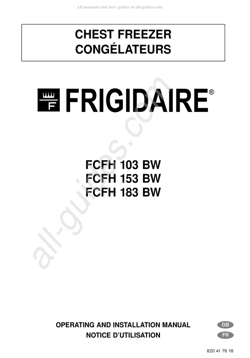 Frigidaire CHEST FREEZER FCFH 103 BW OPERATING AND INSTALLATION Manual