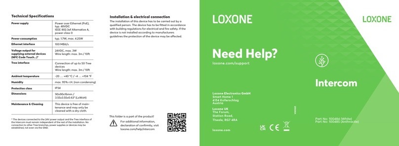 LOXONE 100484 quick start guide