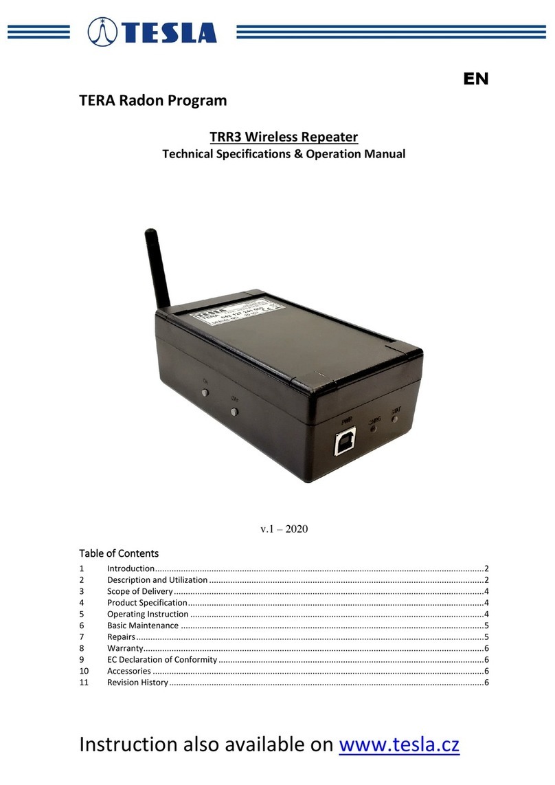 Tesla TRR3 Technical Specifications & Operation Manual