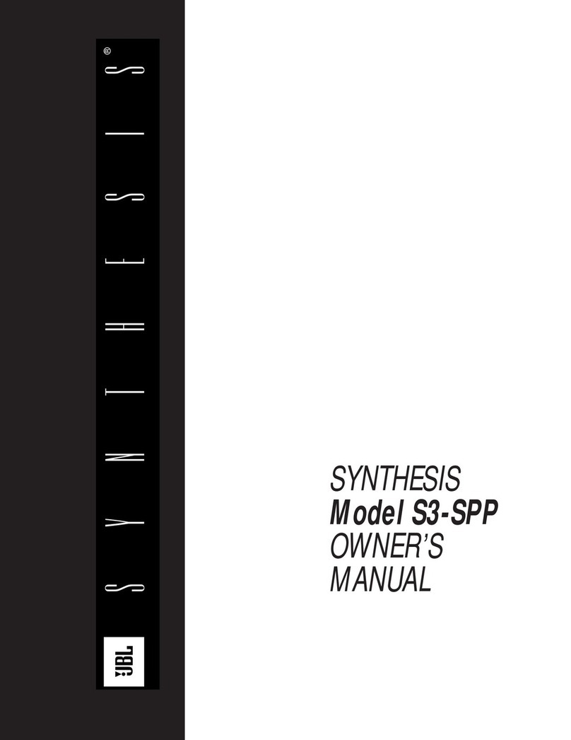 JBL SYNTHESIS S3-SPP owner's manual
