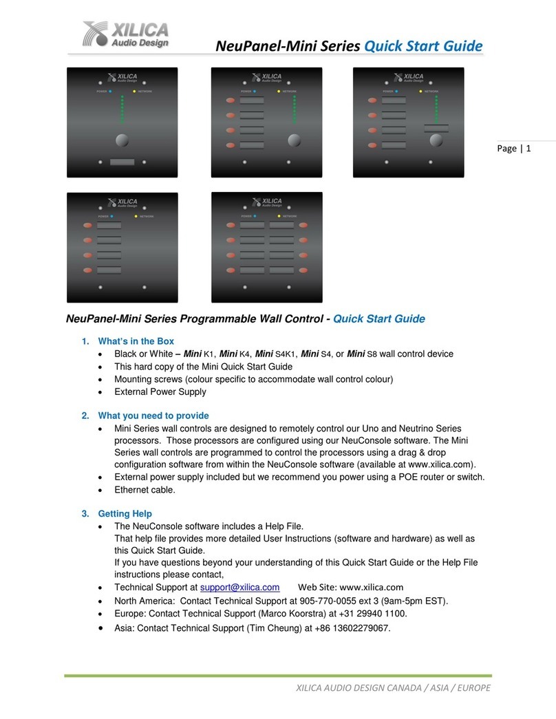 Xilica Audio Design Mini Series quick start guide