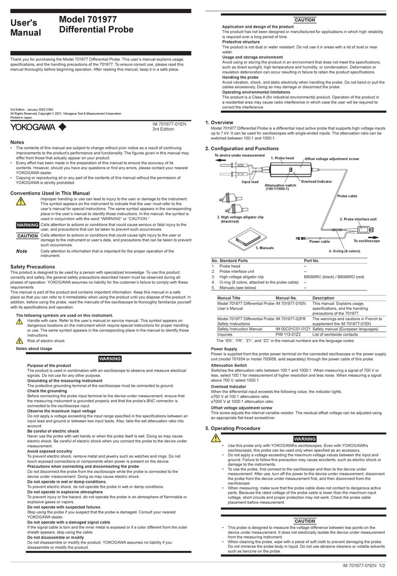 YOKOGAWA 701977 user manual