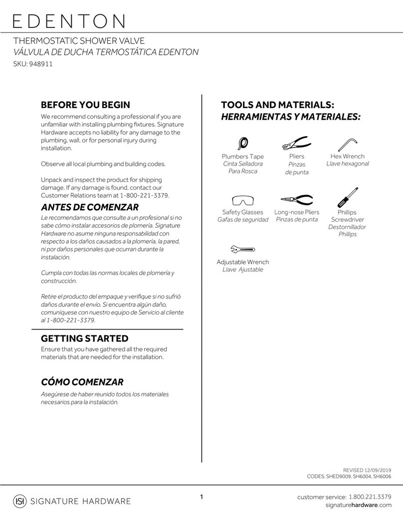Signature Hardware EDENTON 948911 User manual Signature Hardware EDENTON 948911 User manual