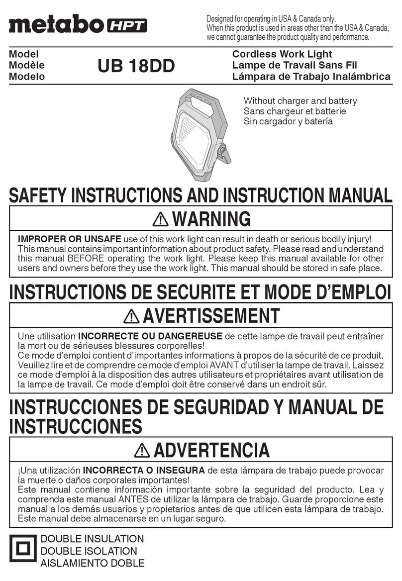 Metabo HPT UB 18DD Safety instructions and instruction manual Metabo HPT UB 18DD Safety instructions and instruction manual