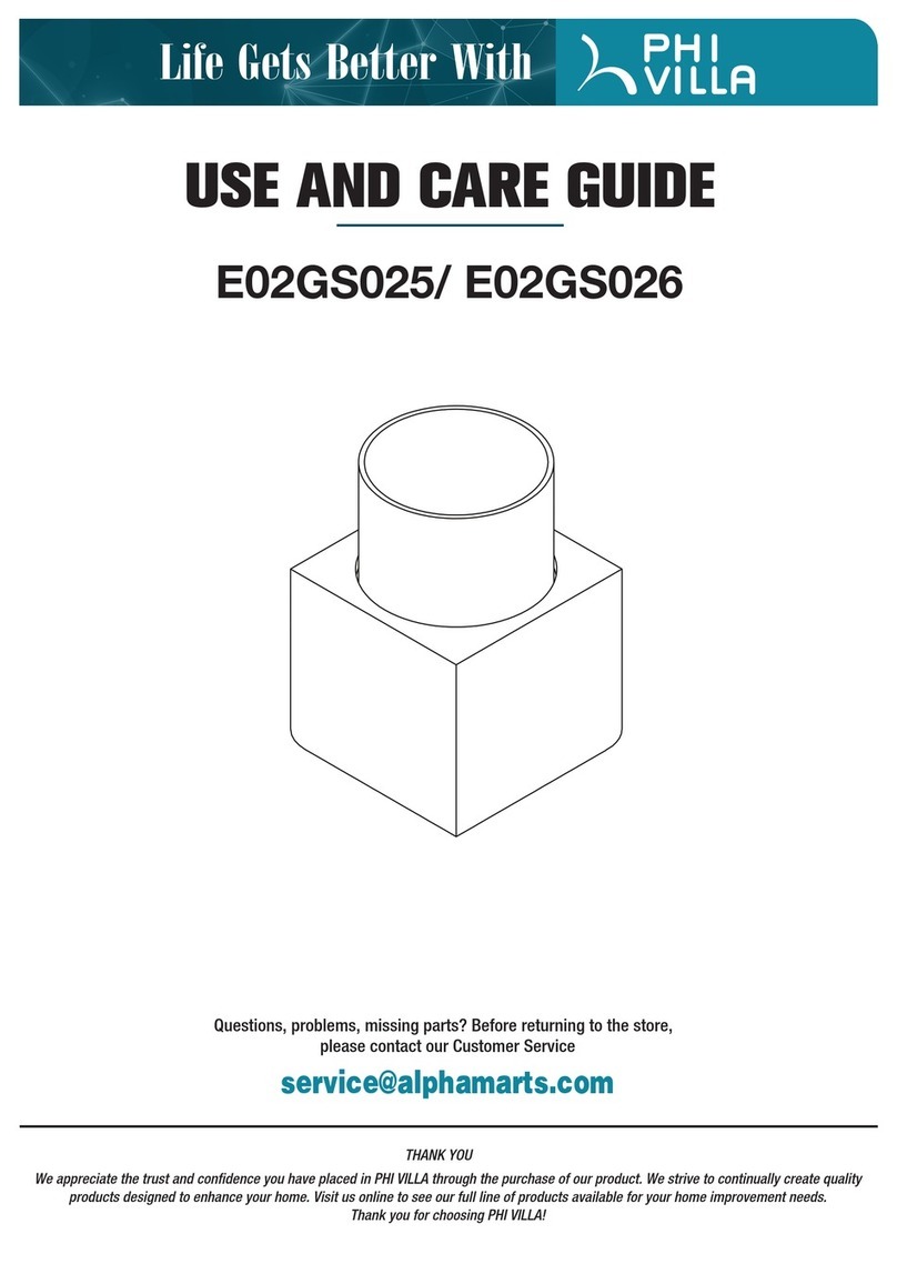 PHI VILLA E02GS025 Use and care guide PHI VILLA E02GS025 Use and care guide