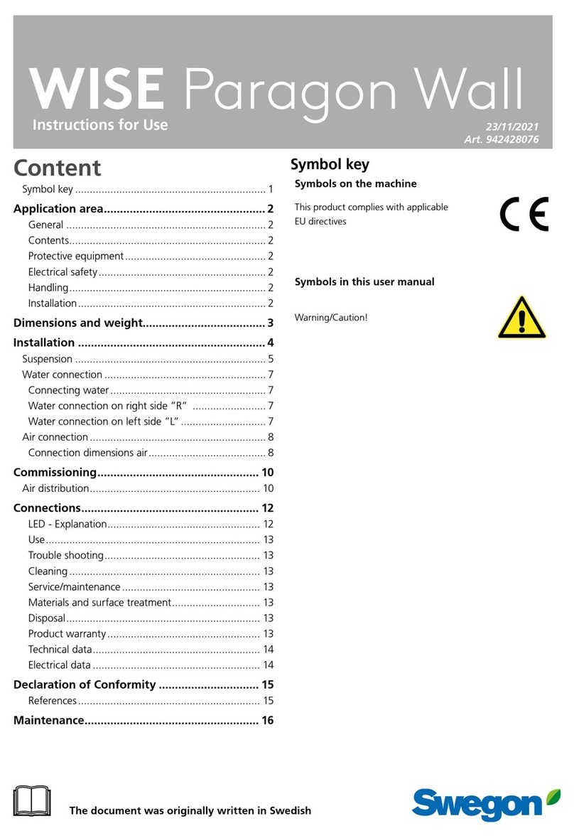 Swegon WISE Paragon Wall 800 Instructions for use