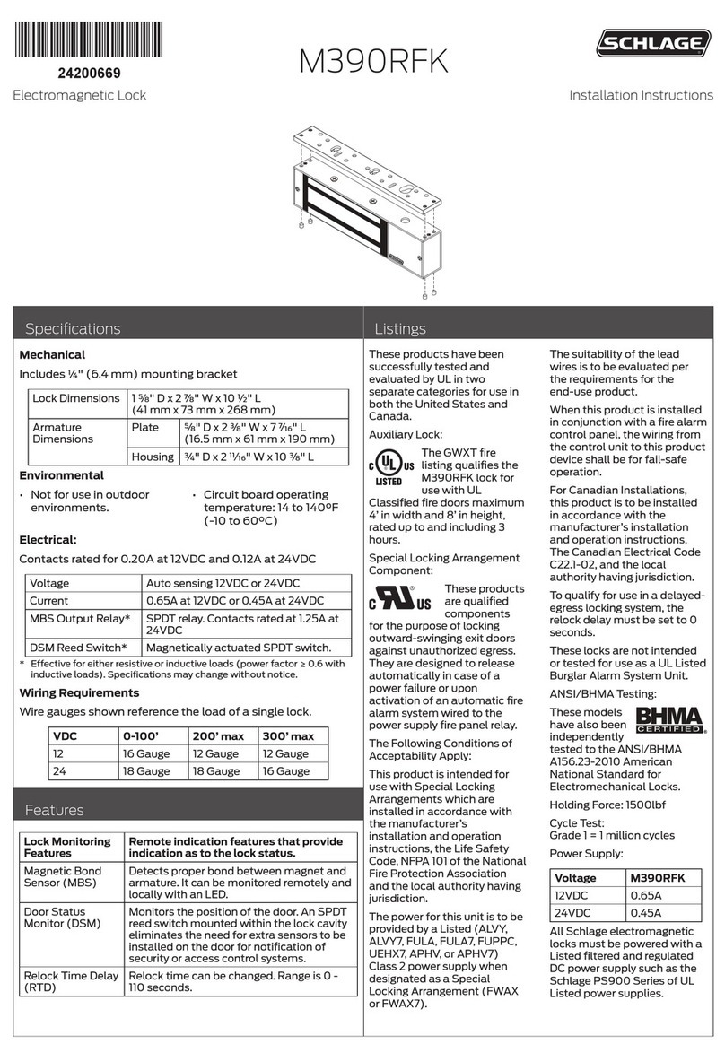 Schlage M390RFK installation instructions Schlage M390RFK installation instructions