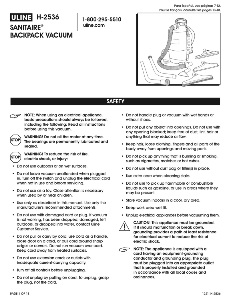 U-Line Sanitaire H-2536 manual