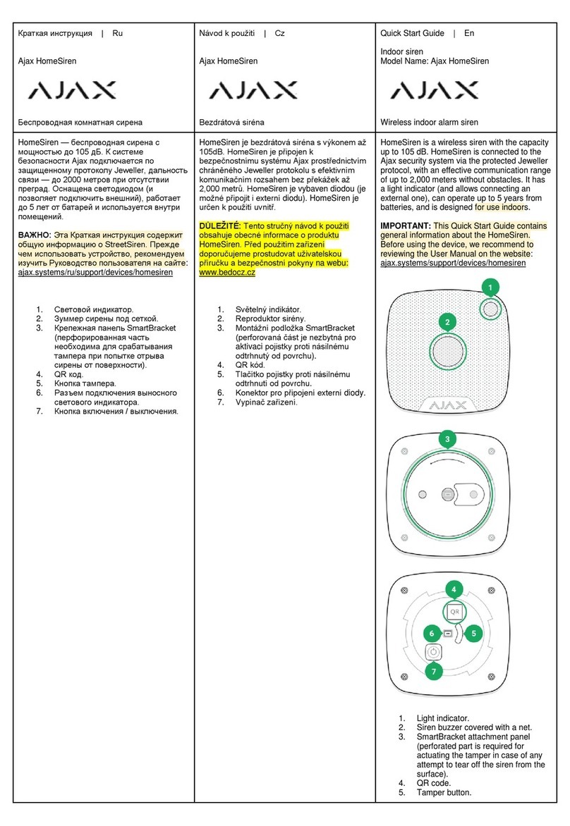 AJAX Systems HomeSiren quick start guide