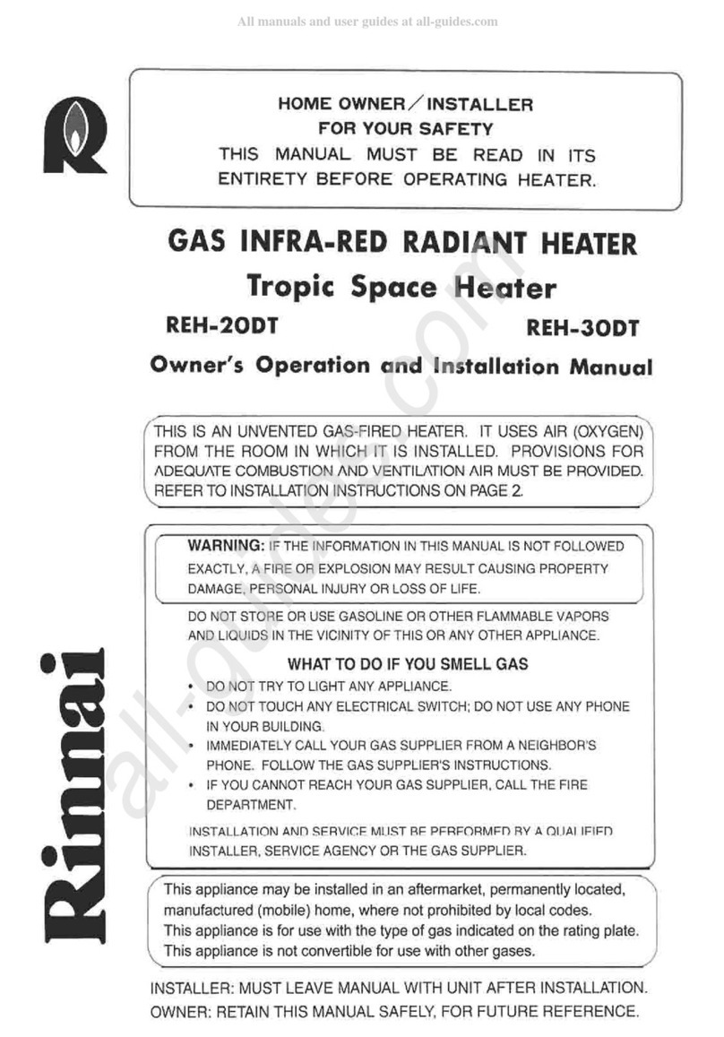 Rinnai REH-20DT Quick start guide Rinnai REH-20DT Quick start guide
