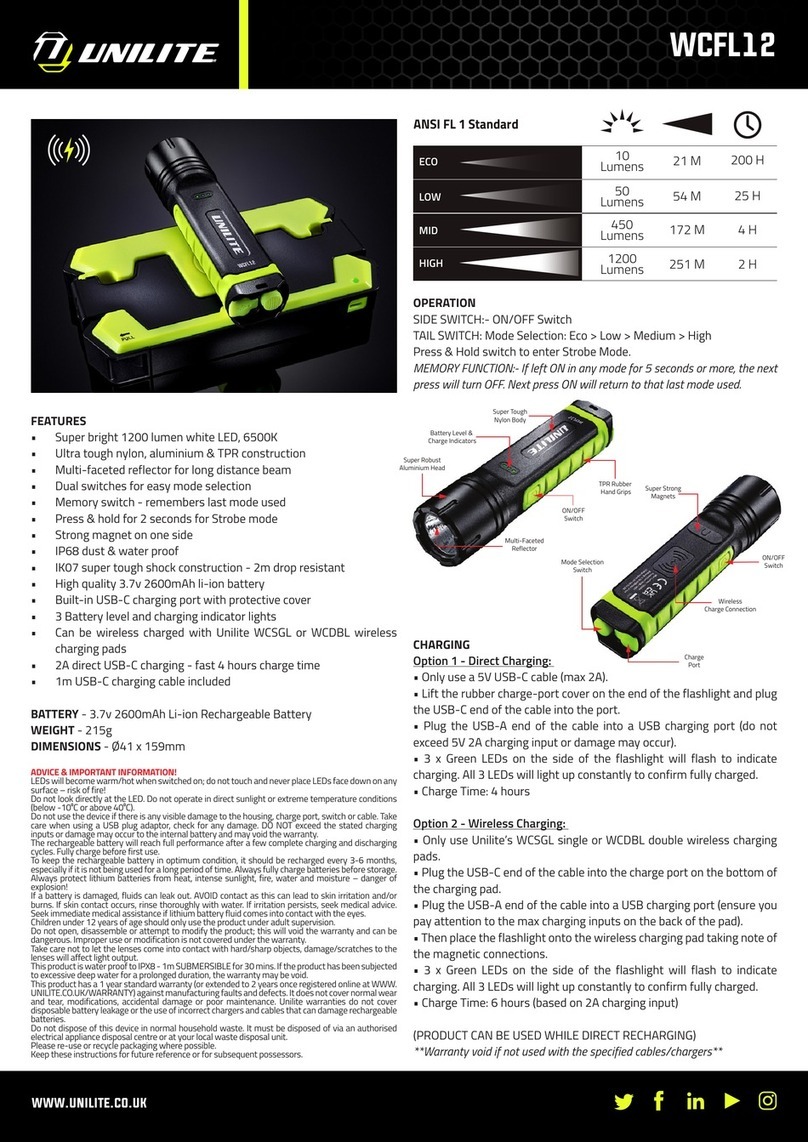 UNILITE WCFL12 User manual