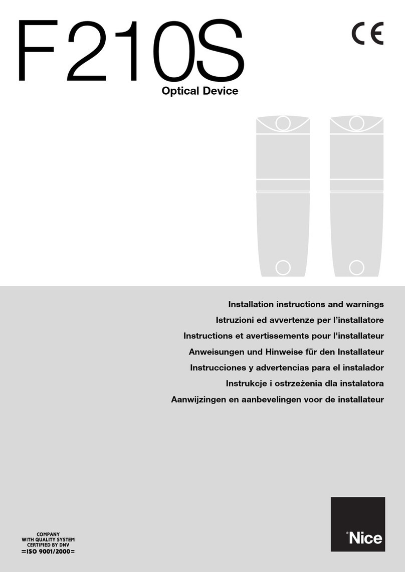 Nice F210S Product manual