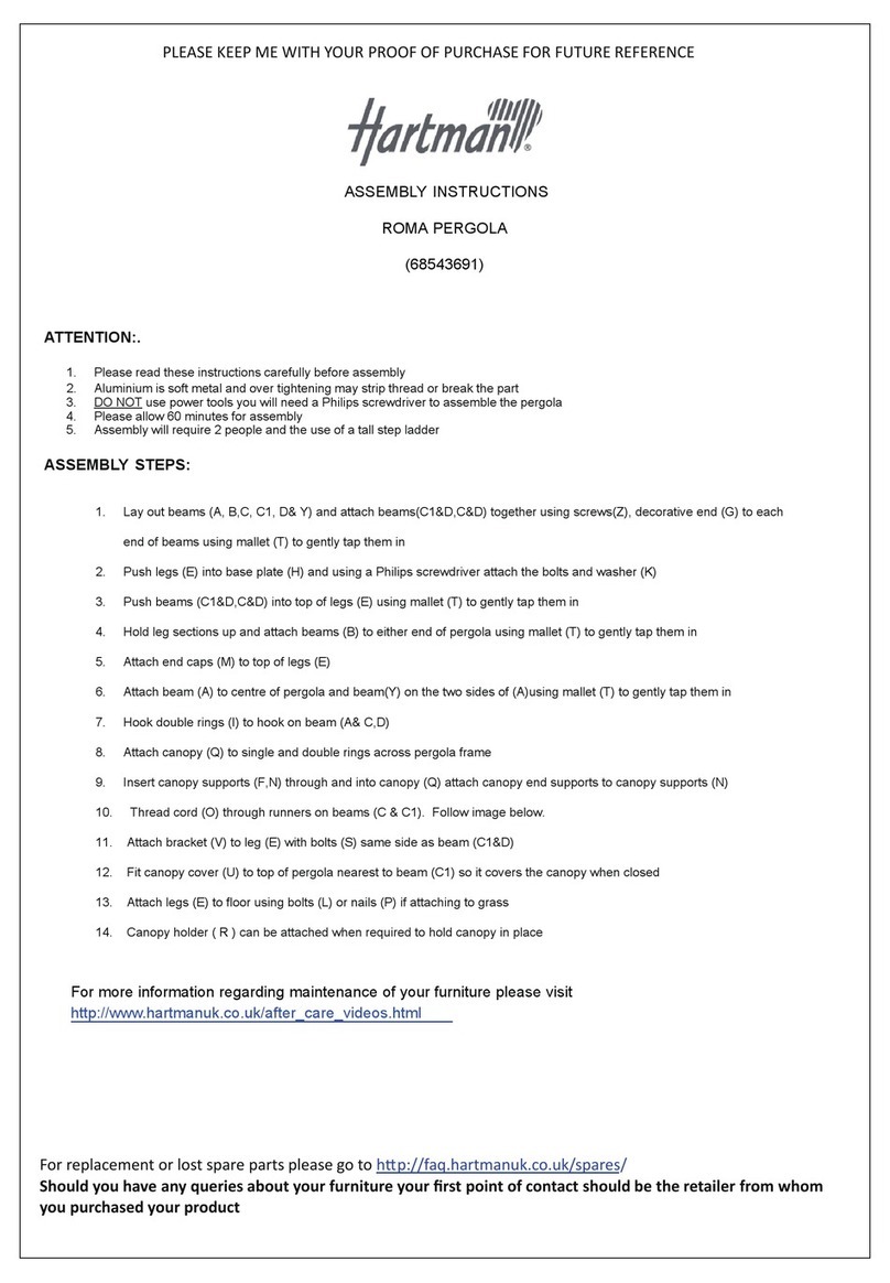 Hartman ROMA PERGOLA User manual