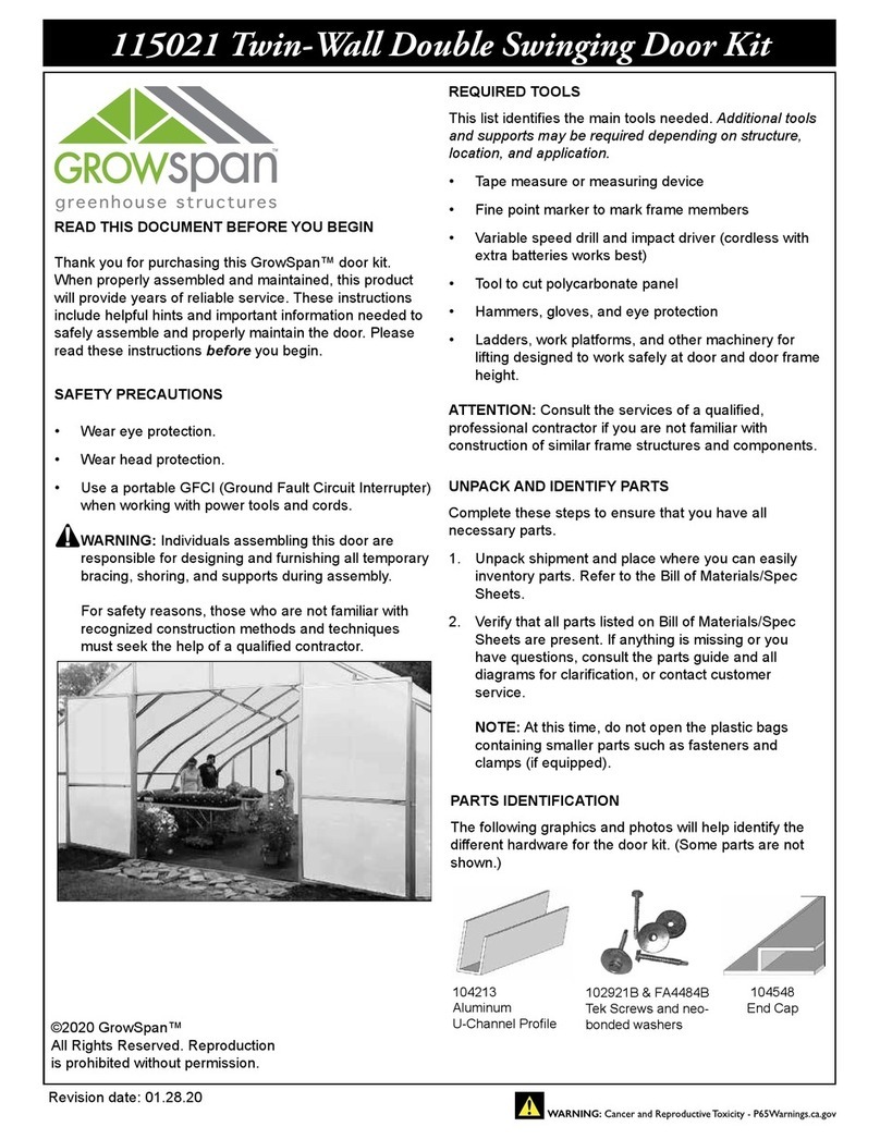 GrowSpan 115021 quick start guide