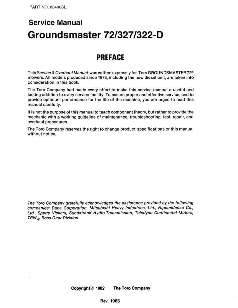 Toro Groundsmaster 72 Service manual