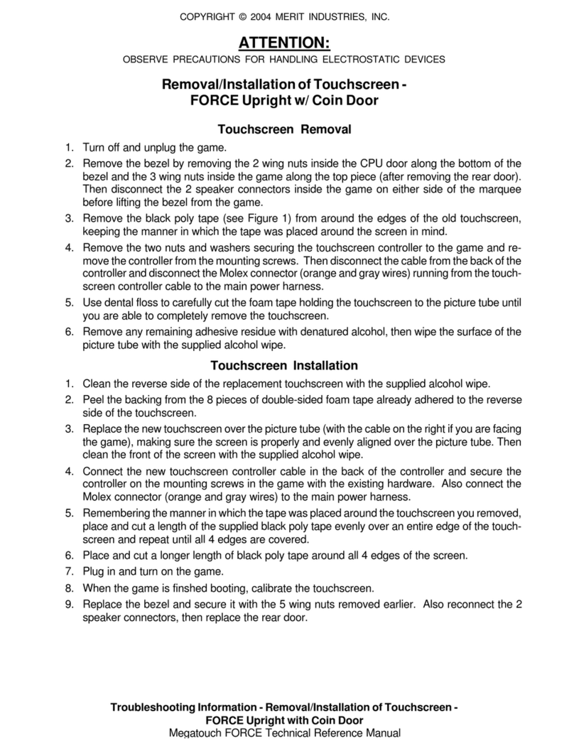 MERIT INDUSTRIES FORCE Upright Removal/Installation Instructions MERIT INDUSTRIES FORCE Upright Removal/Installation Instructions