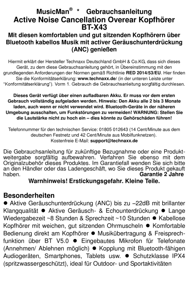 Music Man BT-X43 user manual