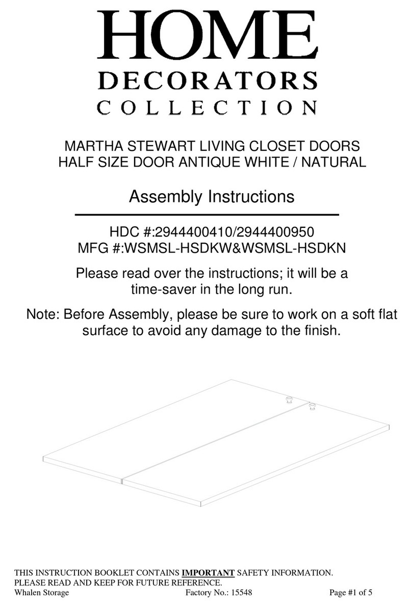 Home Decorators Collection WSMSL-HSDKW User manual Home Decorators Collection WSMSL-HSDKW User manual