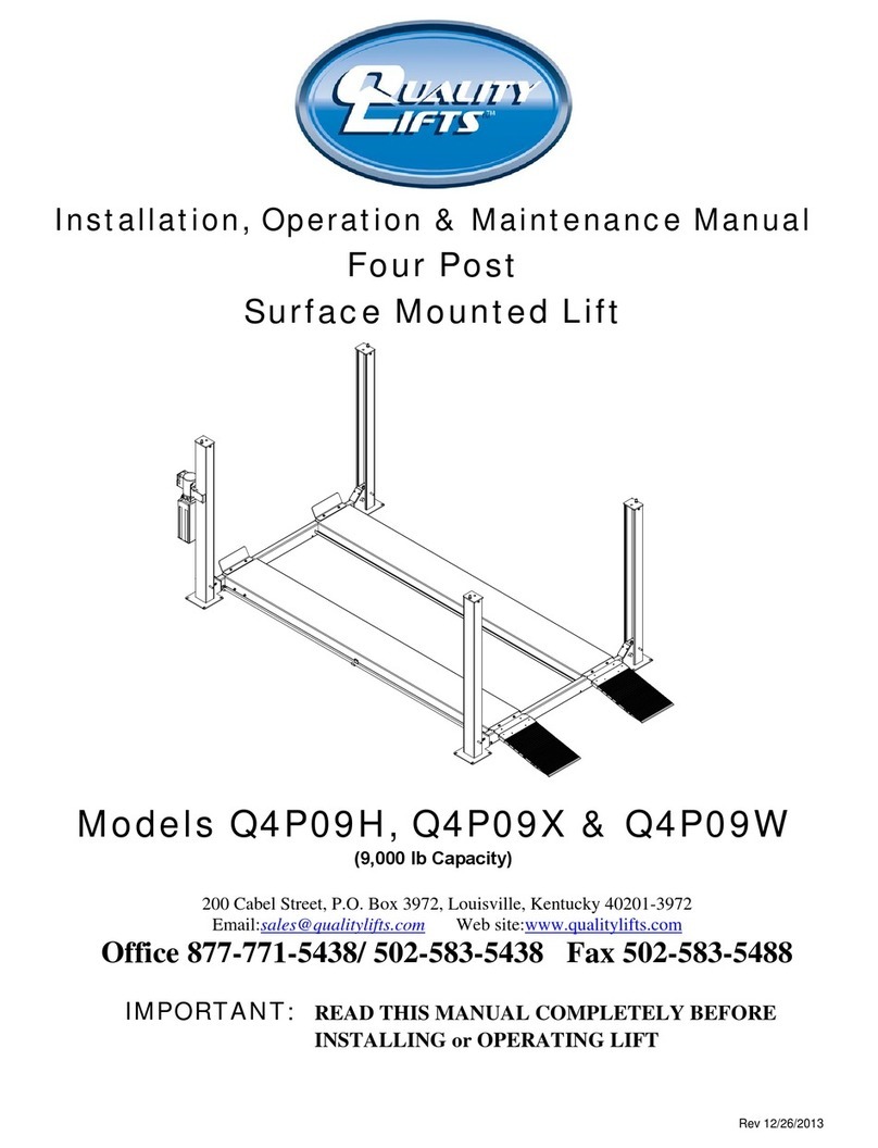QUALITY LIFTS Q4P09H Installation, operation & maintenance manual