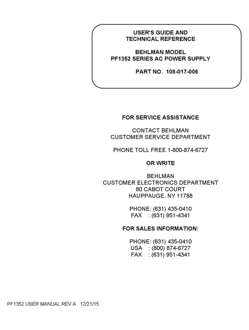 BEHLMAN PF1352 Series manual