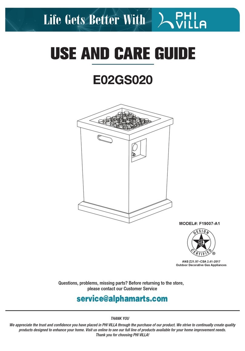 PHI VILLA F19007-A1 Use and care guide