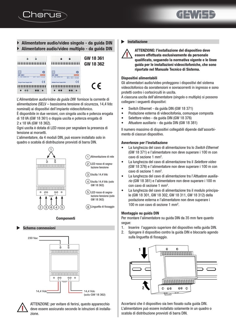 Gewiss Chorus GW 18 361 installation instructions